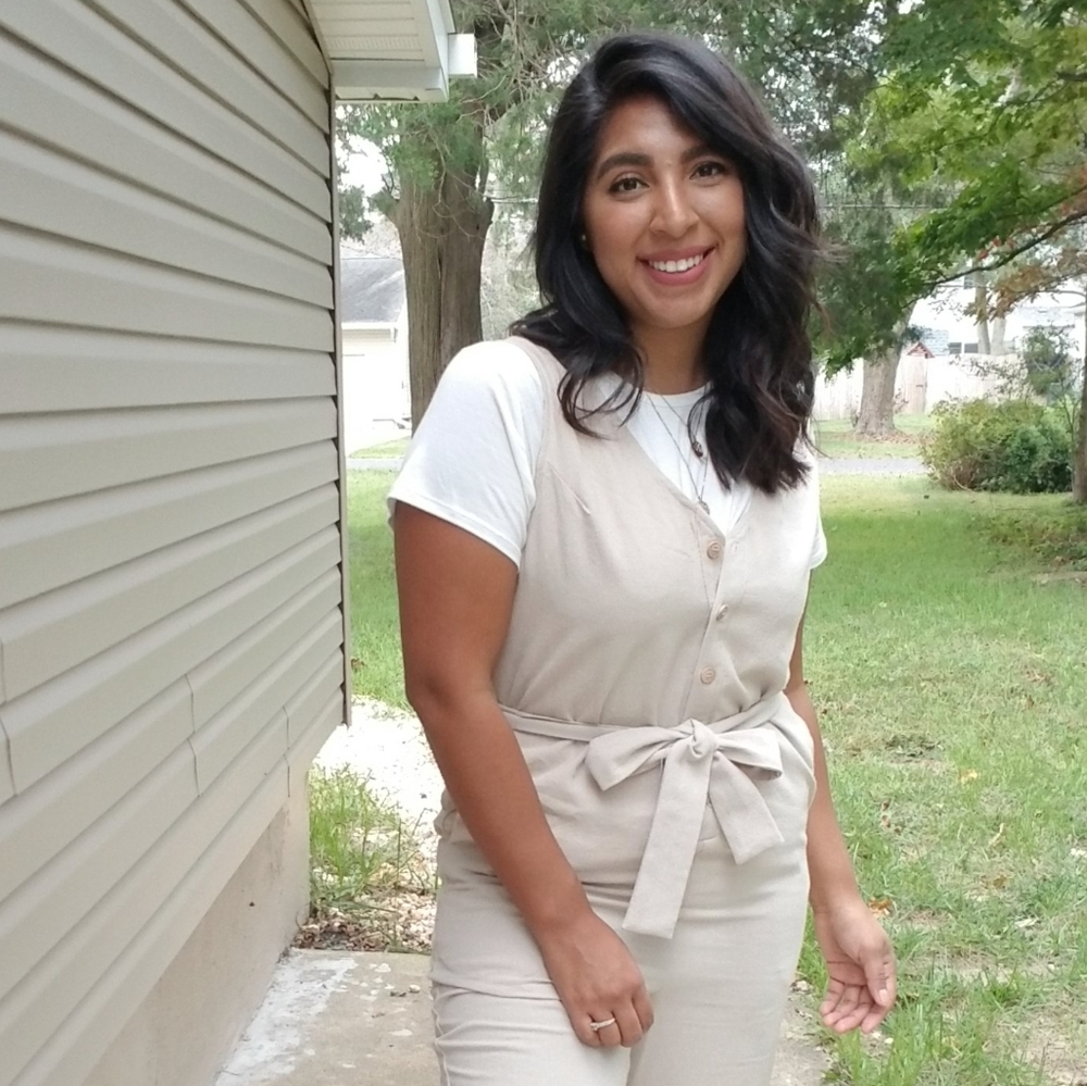 YOURS TRULY CREAM BUTTON JUMPSUIT - Picture 4 of 7